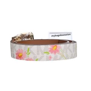 Michael Kors Logo Floral LG Reversible Belt